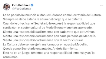 El alcalde de Medellín le