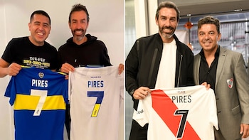 Con Riquelme y Gallardo durante