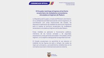 El comunicado oficial del Gobierno