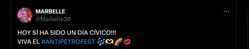 La cantante Marbelle apoyó la