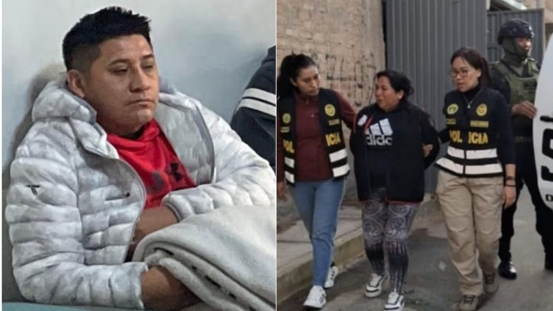 Operativo policial en Socabaya culmina con la detención de dos sospechosos de extorsión. (Composición: Infobae)