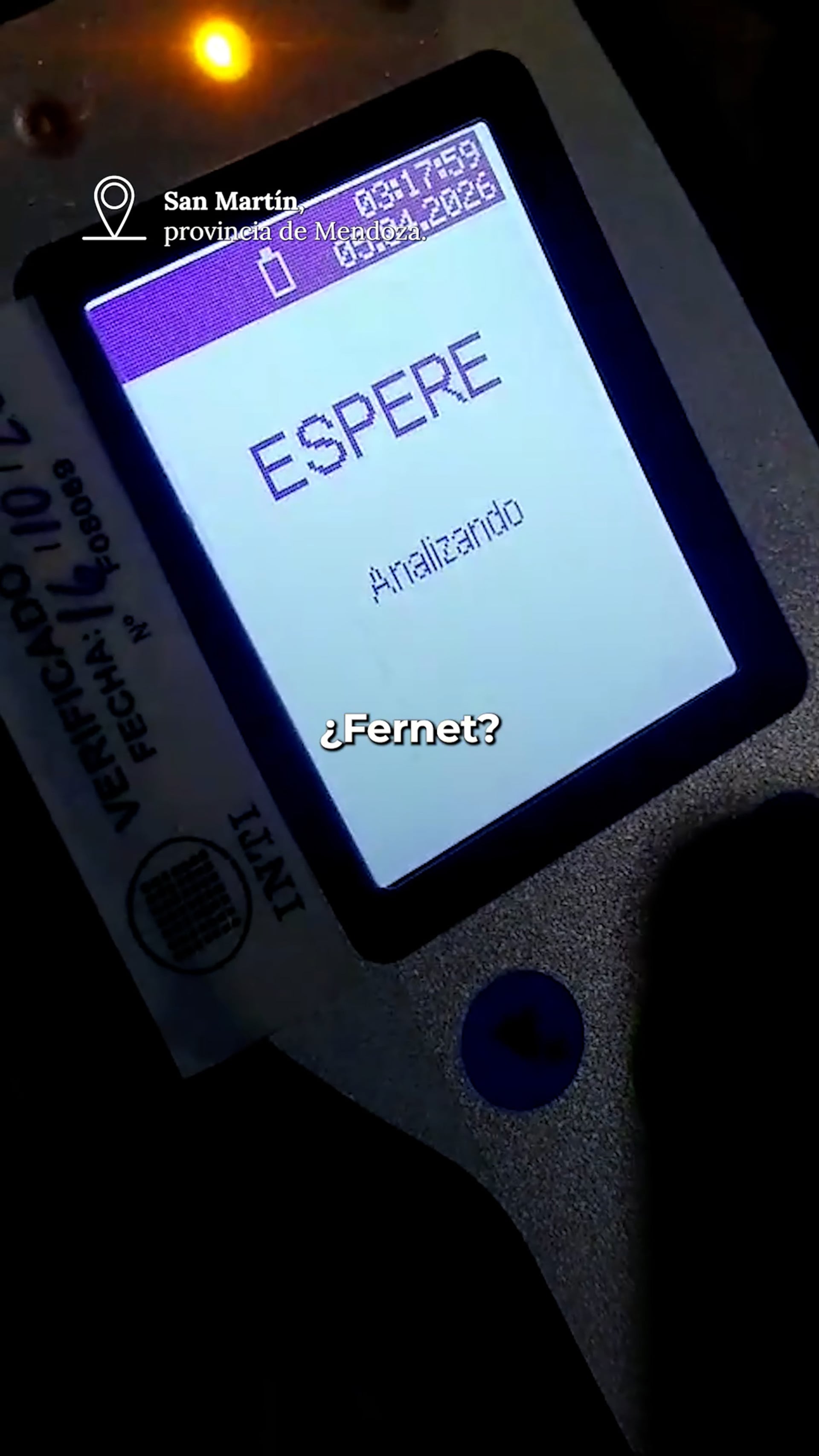 El infractor reconoció que había tomado fernet antes de ponerse al volante.