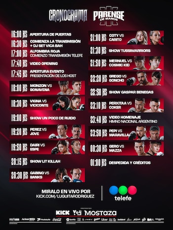 La cartelera y el cronograma