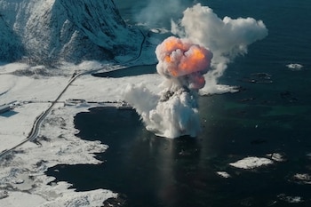 El cohete "Spectrum", de la empresa emergente alemana Isar Aerospace, explota tras caer en Andøya (Noruega) el 30 de marzo de 2025 (Isar Aerospace/cedida/NTB/vía REUTERS)