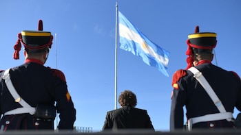 Javier Milei en el acto del Día de la Bandera en Rosario