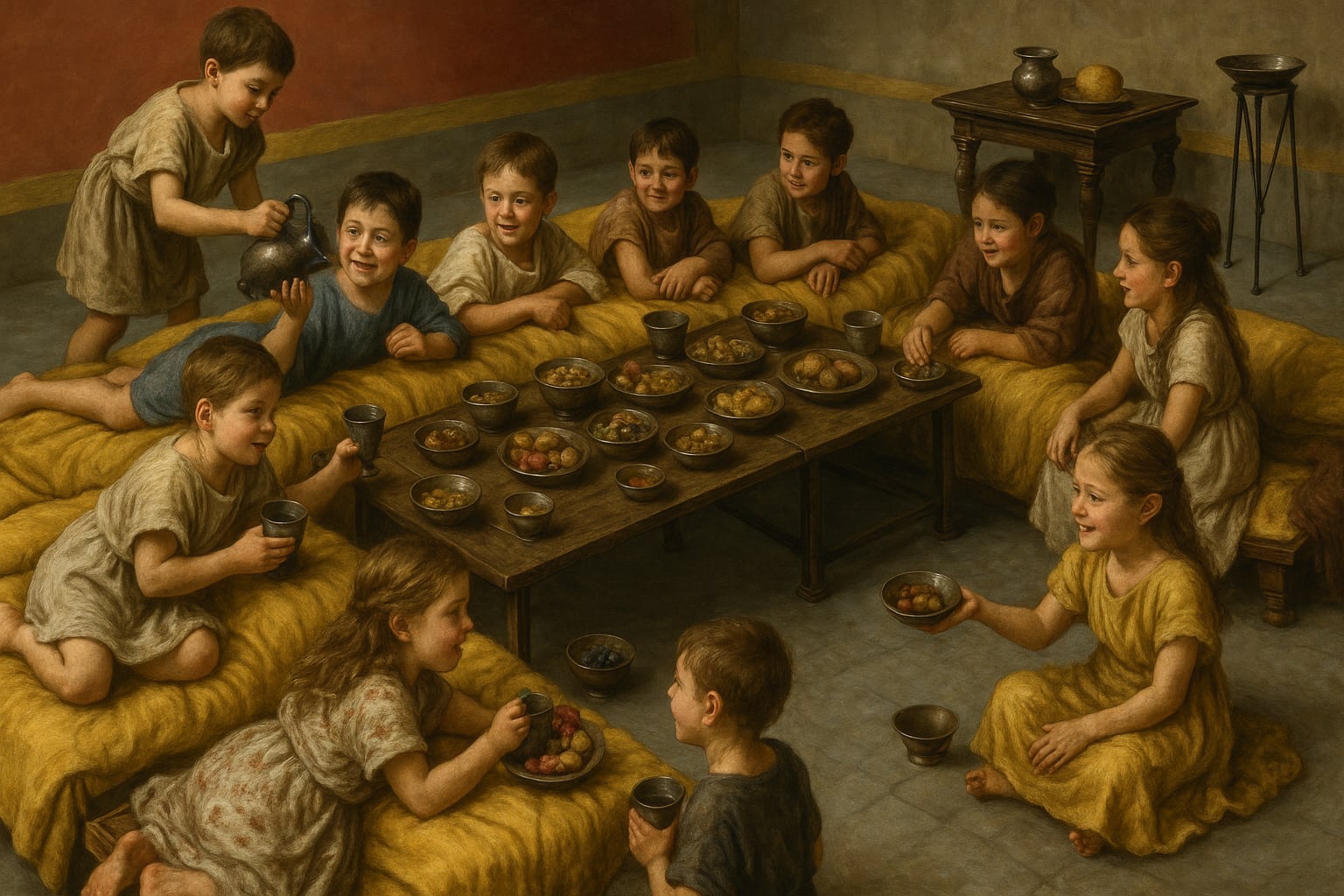 La variedad de menús en los locales romanos incluía legumbres, queso, frutas, huevos, aceitunas y tortas de trigo o farro (Imagen Ilustrativa Infobae)