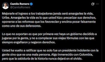 Camilo Romero cuestionó a Álvaro