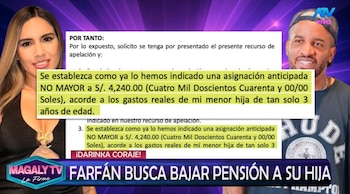 Jefferson Farfán busca reducir pensión y Magaly Medina lo enfrenta en televisión. Captura: Magaly TV La Firme.