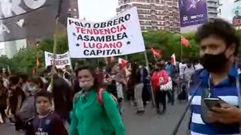 Manifestantes en la 9 de julio