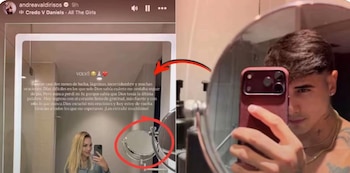 Usuarios de TikTok compararon los baños que aparecen en las publicaciones de Andrea Valdiri y Lucho - crédito @letengoelchisme/ Instagram