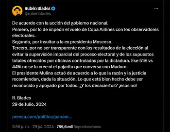 La publicación del cantante Rubén