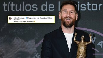 Messi con el premio y