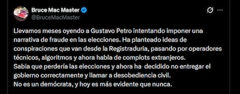 Bruce Mac Master - crédito @BruceMacMaster/X