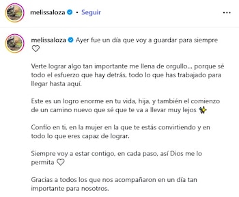Melissa Loza y el apoyo incondicional a su hija tras su graduacion universitaria. IG