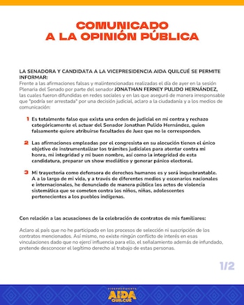 Aida Quilcué - crédito @aida_quilcue/X