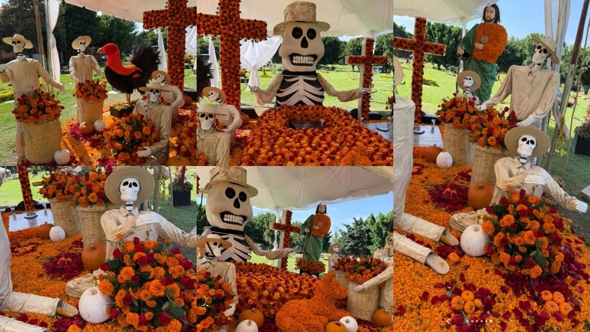 Decoración de Día de Muertos en tumba de “El Mencho” indigna en redes: “Piensan que con mil cruces se irá al cielo”