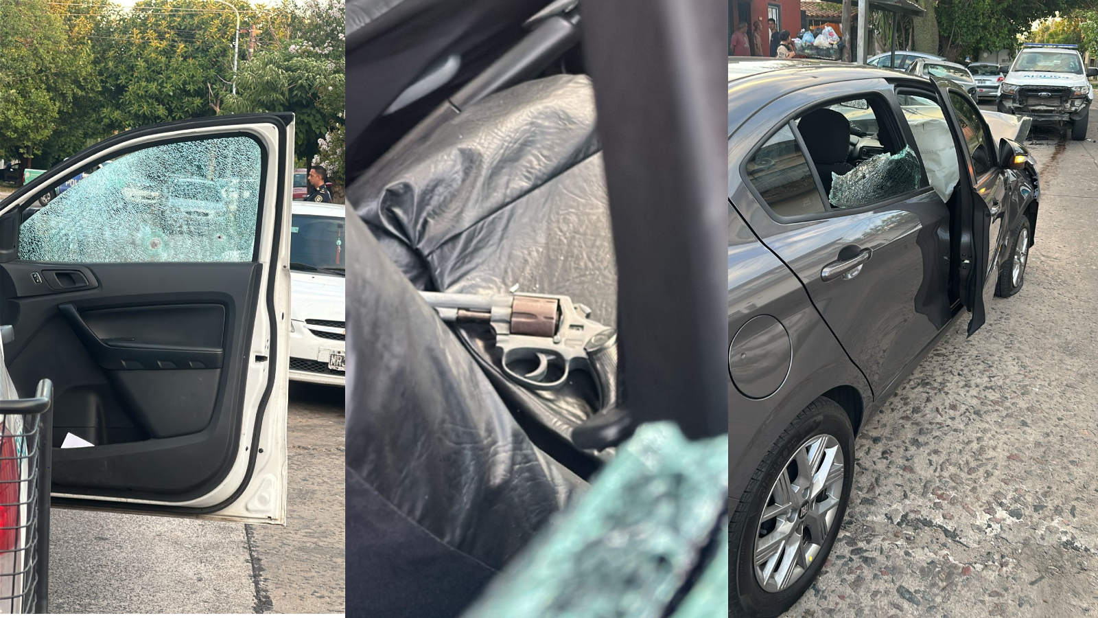 En Juncal y Oyuela dos sospechosos armados descendieron del vehículo y abordaron un Fiat Cronos