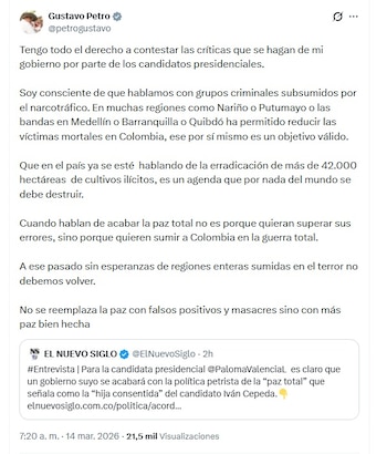 El presidente Petro se refirió