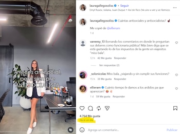 Varios usuarios en redes sociales expresaron dudas sobre el acceso de Gallego al cargo y la imparcialidad del CNE frente a la campaña presidencial - crédito lauragallegosoliss / Instagram