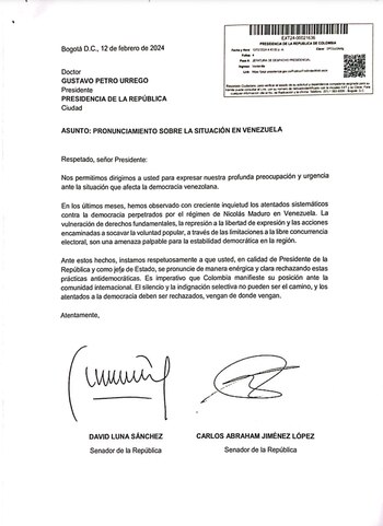 Los congresistas pidieron al presidente