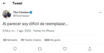 La incógnita del Minciencias, la última cartera por nombrar en el gabinete de Petro. (Captura de pantalla de tuit del exministro de la Ciencia)