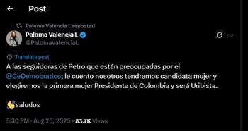 Paloma Valencia defendió la selección