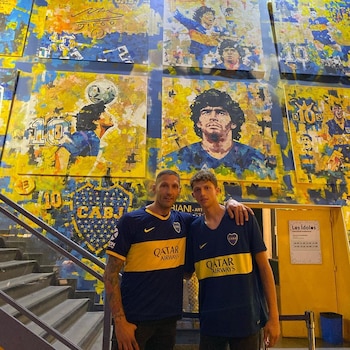 Marco Materazzi durante su visita