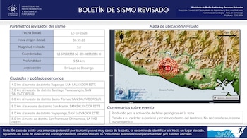 Dos sismos de leve intensidad sacudieron la zona del Lago de Ilopango en El Salvador con menos de una hora de diferencia. (Foto cortesía Ministerio de Medio Ambiente y Recursos Naturales)