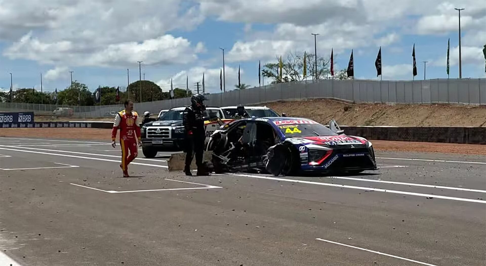 El coche de Baptista se incendió tras el accidente