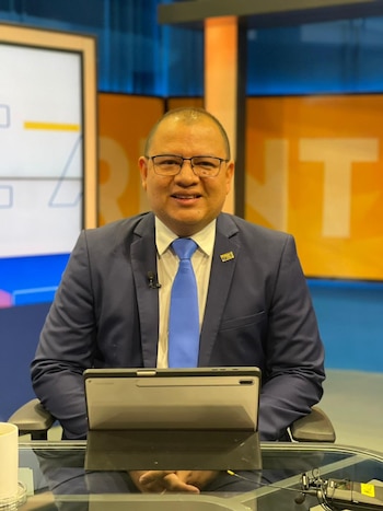 Néstor Canizáles, durante su participación