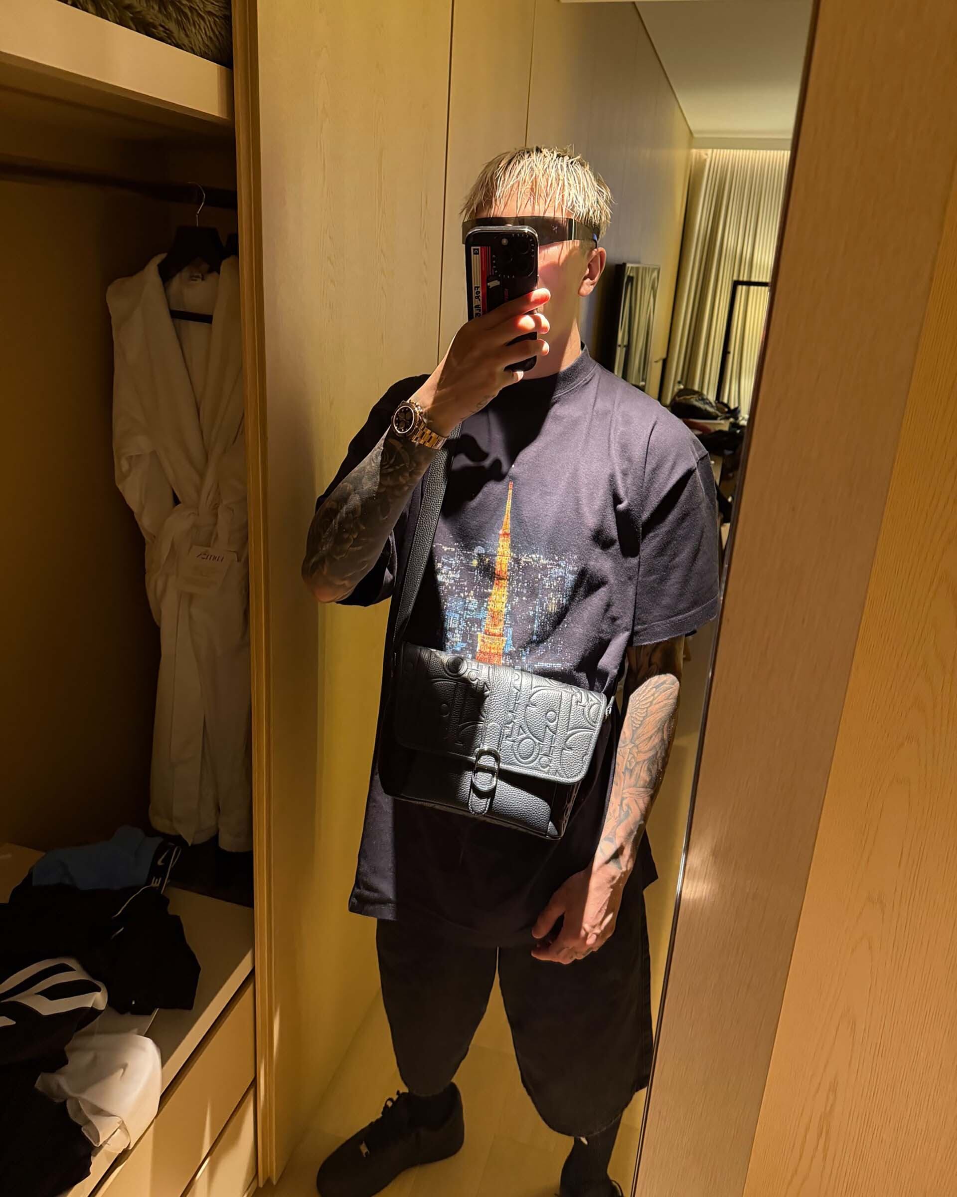 La selfie del Bichito en medio de su viaje a Japón (Crédito: @garnacho7)