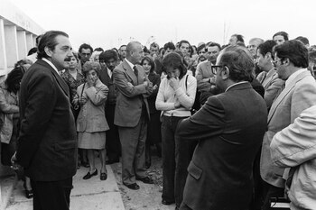 Raúl Alfonsín en el entierro