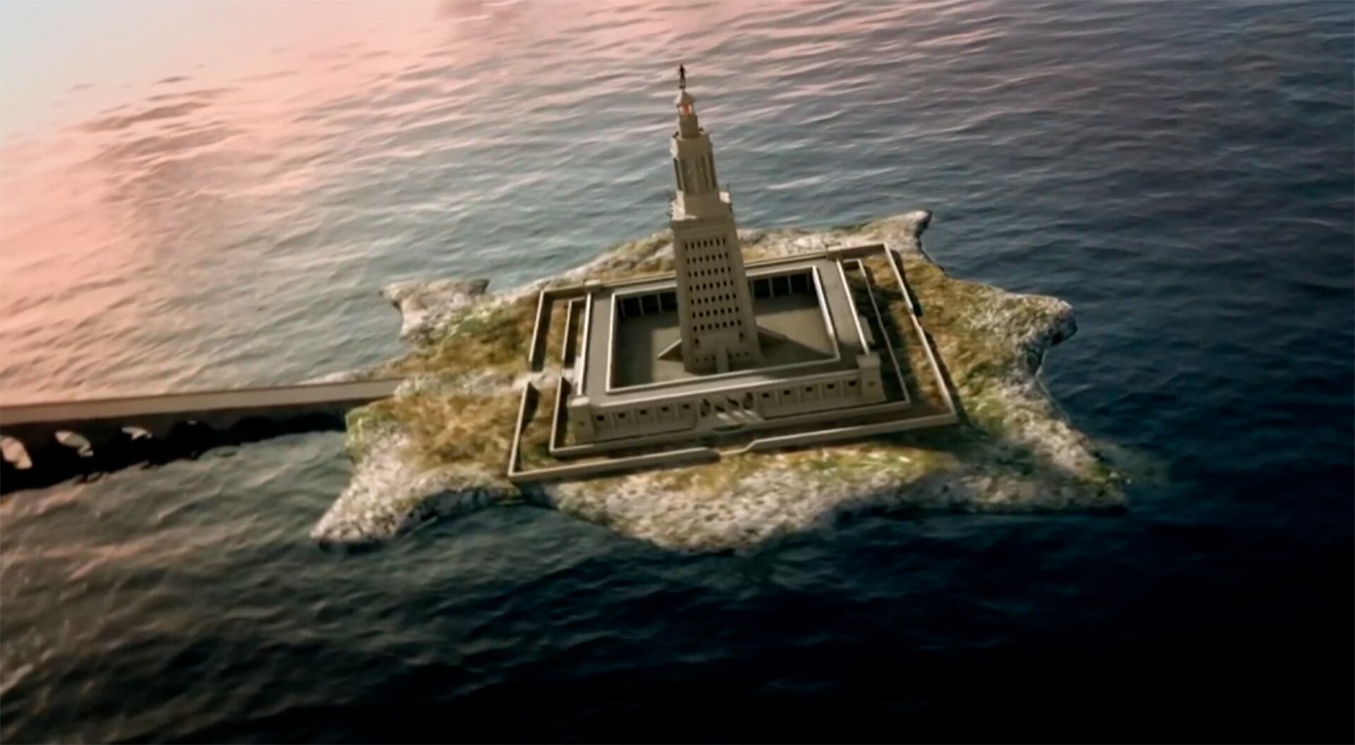 El Faro de Alejandría fue construido en el siglo III a.C. y alcanzó una altura de 100 metros (Captura de video)