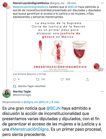 La diputada Martha Tagle señaló que se trata de un "primer paso procesal, pero que sienta un precedente" (Foto: Twitter)