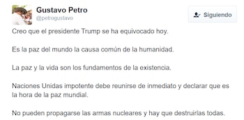 El presidente Gustavo Petro pidió