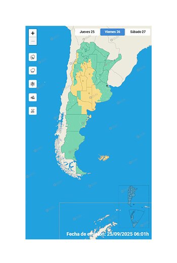 El SMN indicó que mañana