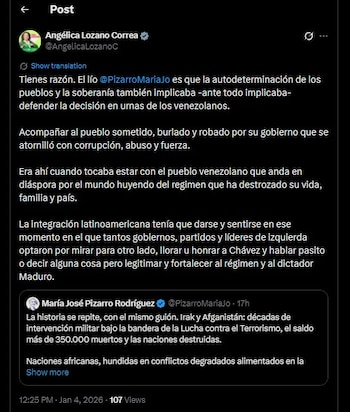 Angélica Lozano contestó al mensaje