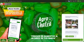 Así luce la plataforma Agrochatea.