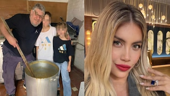 El papá de Mauro Icardi cocina locro para vender el 25 de mayo y recibió el apoyo de Wanda Nara: "El más rico de todos"