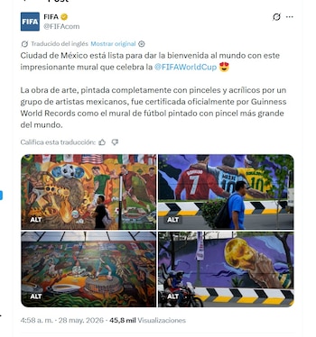 FIFA reconoció el mural de México que impuso un nuevo Récord Guinness (X/ @FIFAcom)