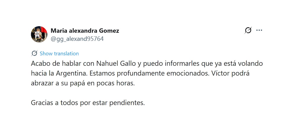 URGENTE : Liberaron al gendarme argentino Nahuel Gallo tras estar secuestrado 448 días por el régimen chavista en Venezuela 2 4PSIG5BBXJDHBBMICLSHFCTWCI