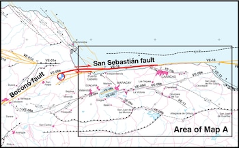 El terremoto se propagó desde el norte de la Falla de Boconó hasta la Falla de San Sebastián, a lo largo de entre 160 y 170 kilómetros de ruptura. (Imagen compartida por el geólogo Víctor Ramos)"