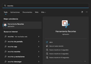 Herramienta Recortes de Windows