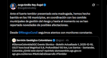 Reacción de Jorge Emilio Rey