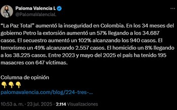 Pronunciamiento de la senadora del