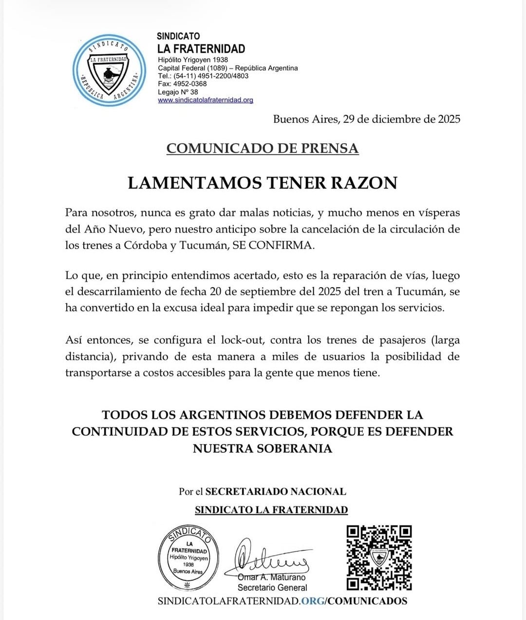 sindicatolafraternidad