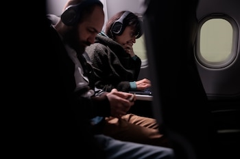 Un par de pasajeros de avión (Magnific)