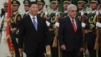 El Presidente Sebastián Piñera junto