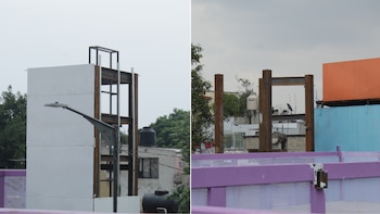Calzada Flotante de Tlalpan aún se encuentra con espacios bloqueados debido a que laa obra no ha sido concluida. (Foto: Jaqueline Viedma/Infobae México)