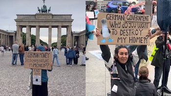 Mexicana ‘arma’ protesta en Berlín contra planta de amoniaco en Topolobampo: “Hagamos que el mundo se entere”